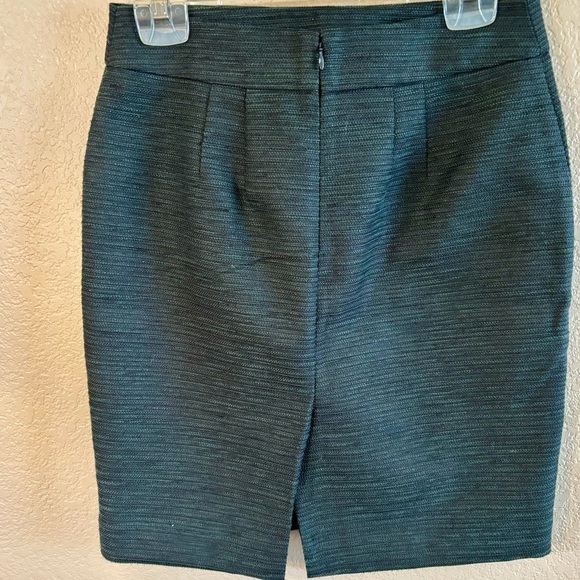 Ann Taylor Factory Skirt Sz 4P Petite Charcoal Grey Textured Shimmer Lined - Picture 5 of 10
